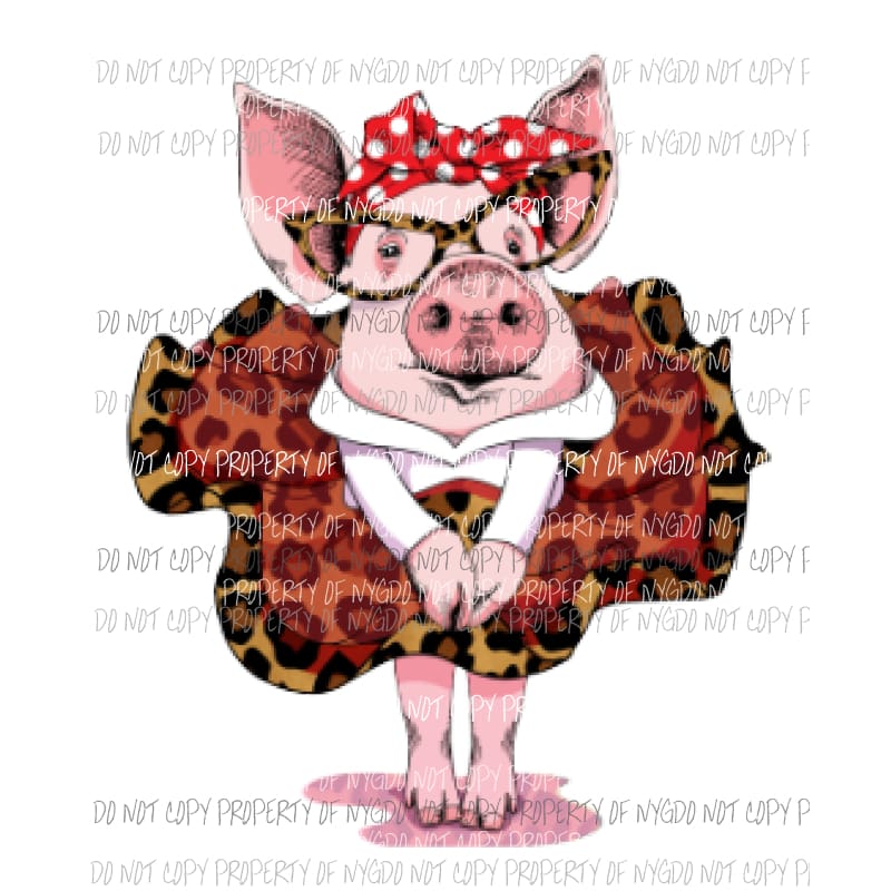Fancy Pig Leopard Sublimation transfers Heat Transfer