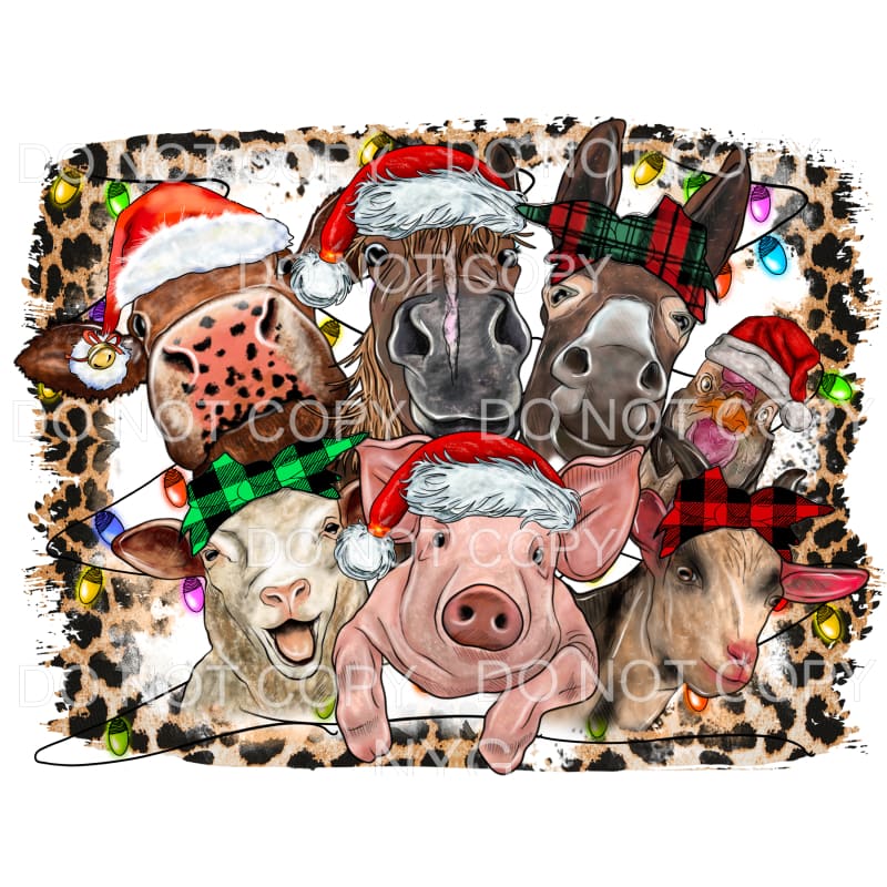 Farm Animal Christmas # 9389 Sublimation transfers - Heat 