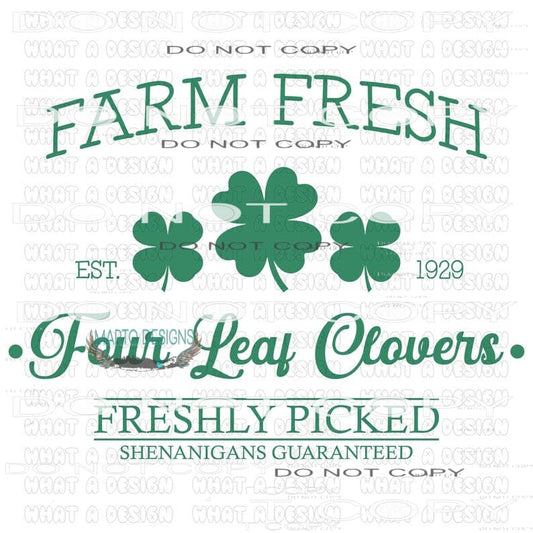 Farm Fresh Four Leaf Clovers #9204 Sublimation transfers -