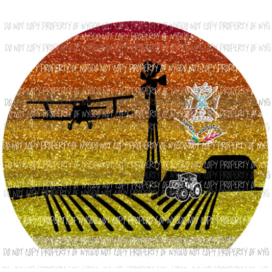 Farm sunrise - sunset Sublimation transfers Heat Transfer