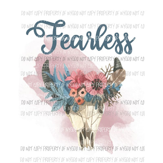 Fearless animal skull flowers Sublimation transfers Heat Transfer