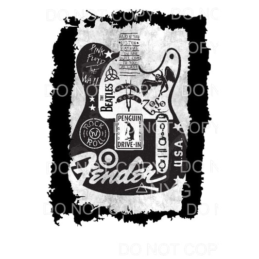 Fender Guitar Rock And Roll Bands #2 Sublimation transfers -