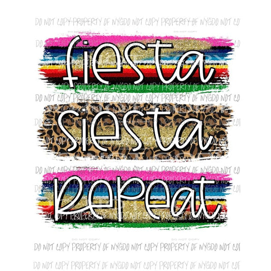 Fiesta Siesta Repeat serape leopard brushstrokes Sublimation transfers Heat Transfer
