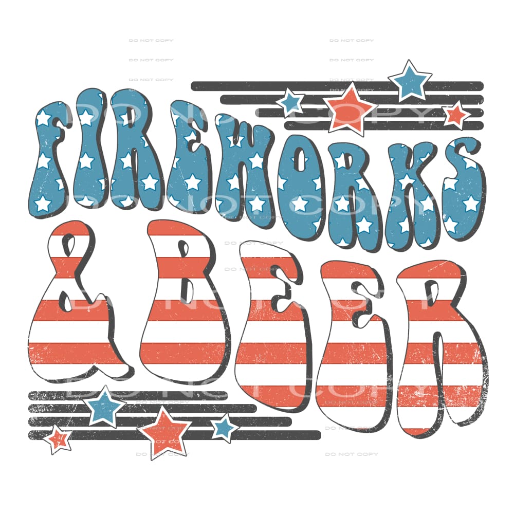 fireworks and beer #6796 Sublimation transfers - Heat 
