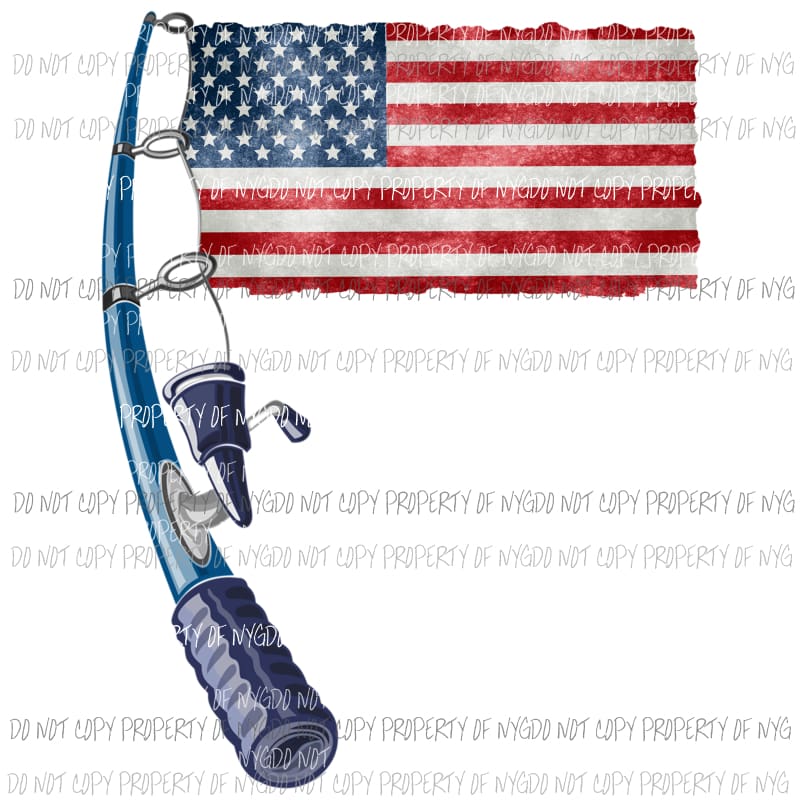 Fishing American Flag Sublimation transfers Heat Transfer