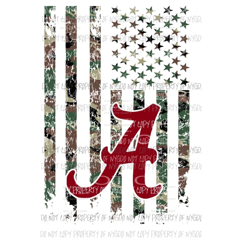 Flag Camo #3 Alabama Sublimation transfers Heat Transfer