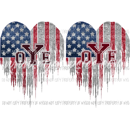 Flag heart custom Maroon 2 show you will receive one Sublimation transfers Heat Transfer