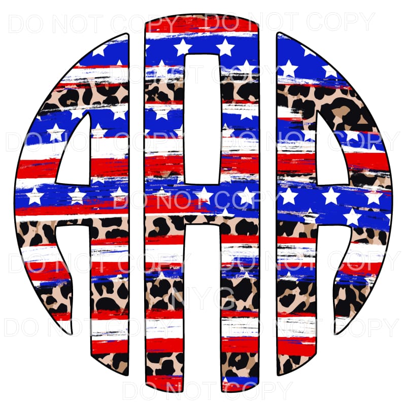 Flag Leopard America monogram letters put letters in notes 