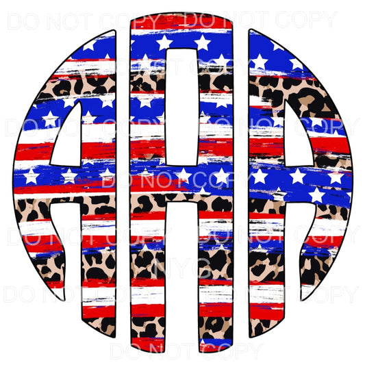 Flag Leopard America monogram letters put letters in notes 