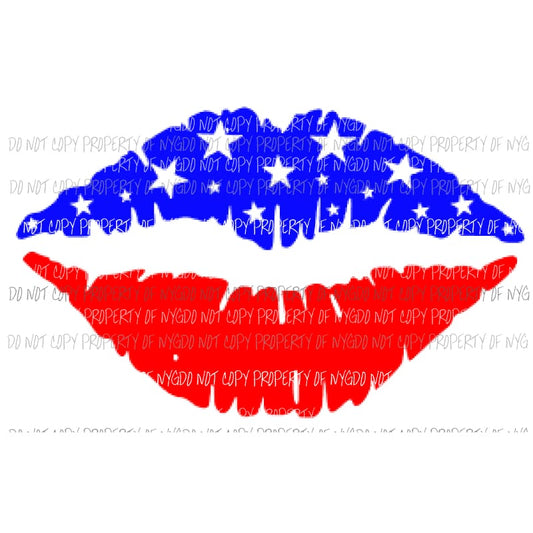 Flag Lips 1 Sublimation transfers america 4th july Heat Transfer
