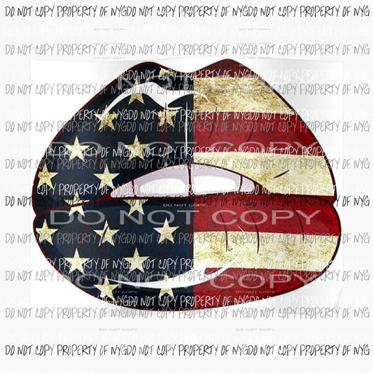Flag Lips # 4 Sublimation transfers Heat Transfer