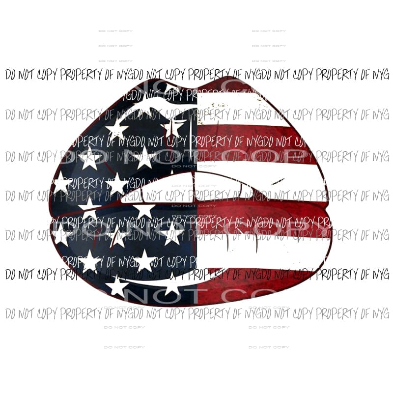 Flag Lips # 5 Sublimation transfers Heat Transfer