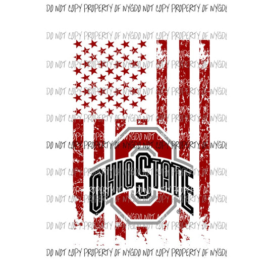 Flag Ohio State Buckeyes #1 Sublimation transfers Heat Transfer