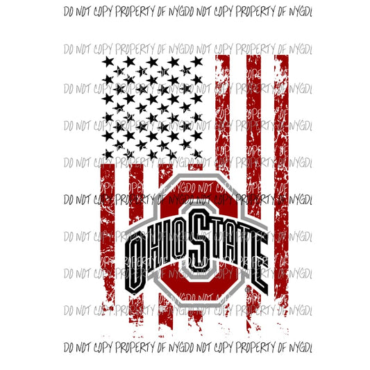 Flag Ohio State Buckeyes #2 Sublimation transfers Heat Transfer