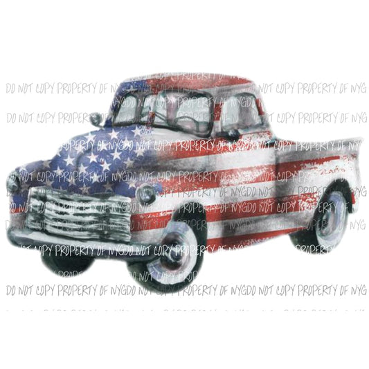Flag Truck Sublimation transfers Heat Transfer