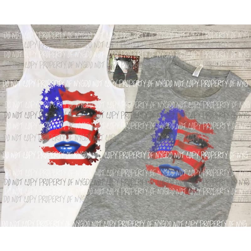 Flag woman Sublimation transfers Heat Transfer