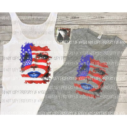 Flag woman Sublimation transfers Heat Transfer