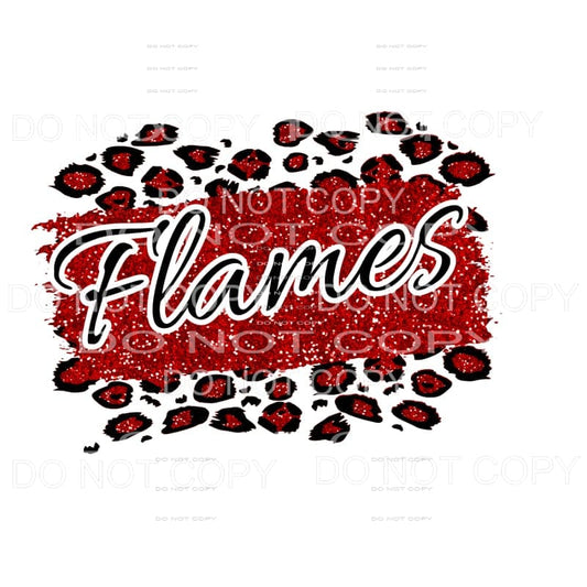 Flames Leopard Red and Black Sublimation transfers - Heat 