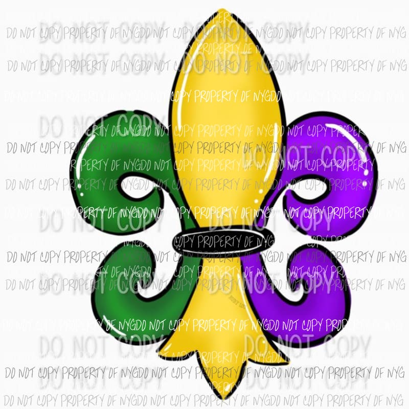 Fleur De Lis #5 black gold purple green Sublimation transfers Heat Transfer