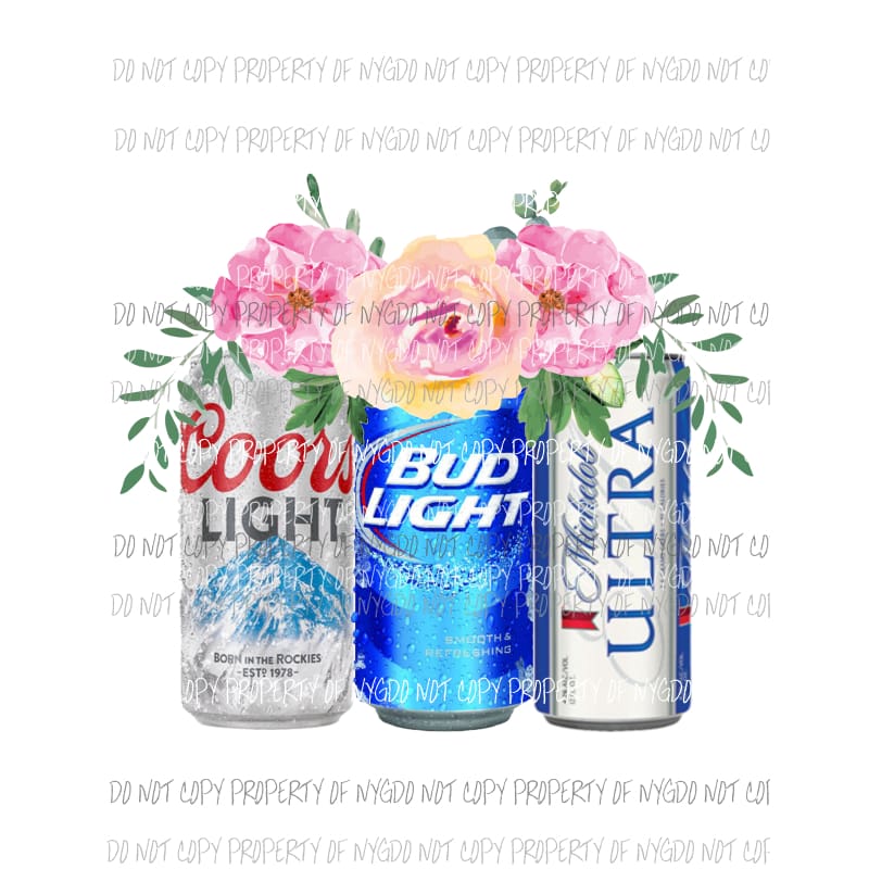 Floral Beers Sublimation transfers Heat Transfer