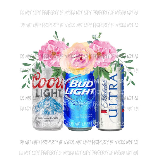 Floral Beers Sublimation transfers Heat Transfer