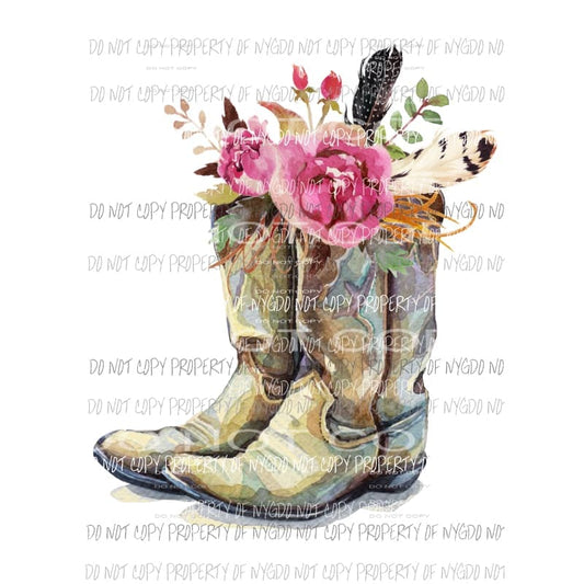 Floral Boots Sublimation transfers Heat Transfer