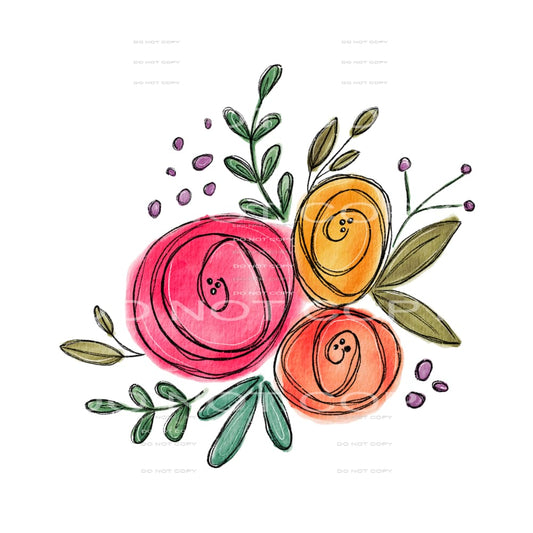 floral bundle #4932 Sublimation transfers - Heat Transfer