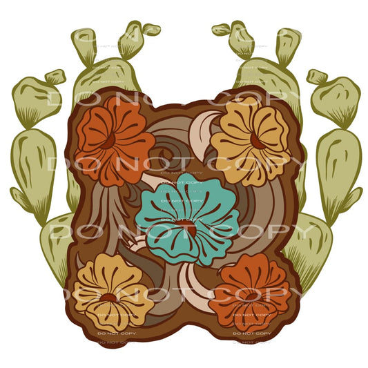 floral cactus #6845 Sublimation transfers - Heat Transfer