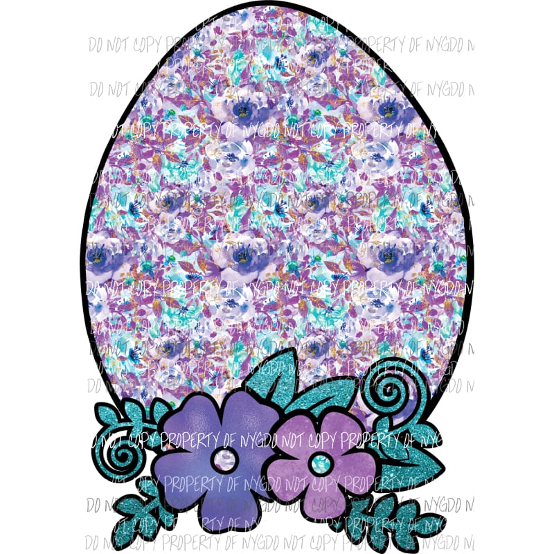 Floral Egg purple Sublimation transfers Heat Transfer