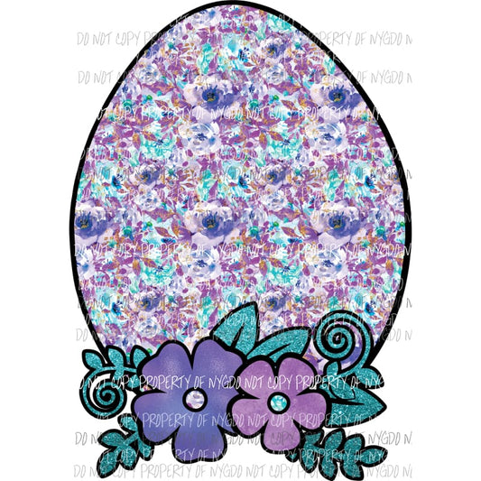 Floral Egg purple Sublimation transfers Heat Transfer
