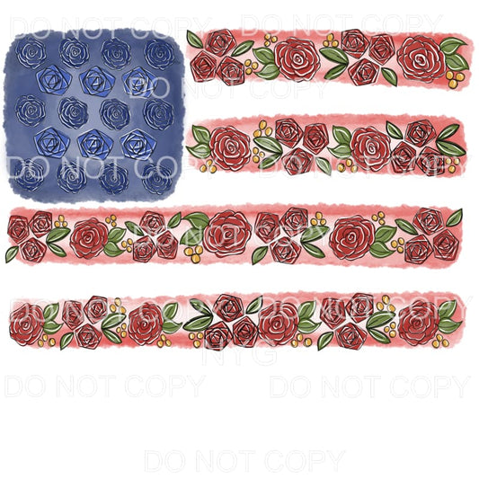 Floral Flag #1 Sublimation transfers - Heat Transfer