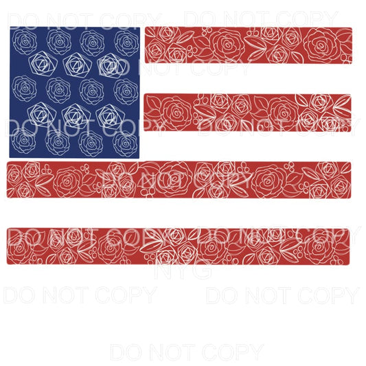 Floral Flag #2 Sublimation transfers - Heat Transfer