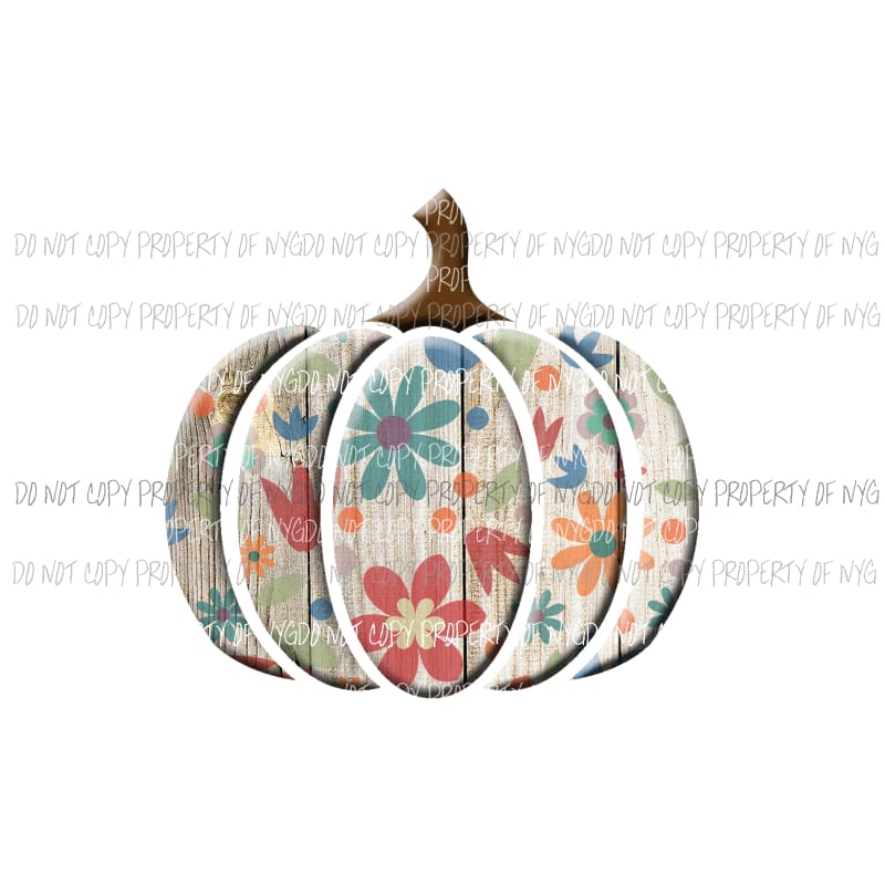 floral pumpkin Sublimation transfers Heat Transfer