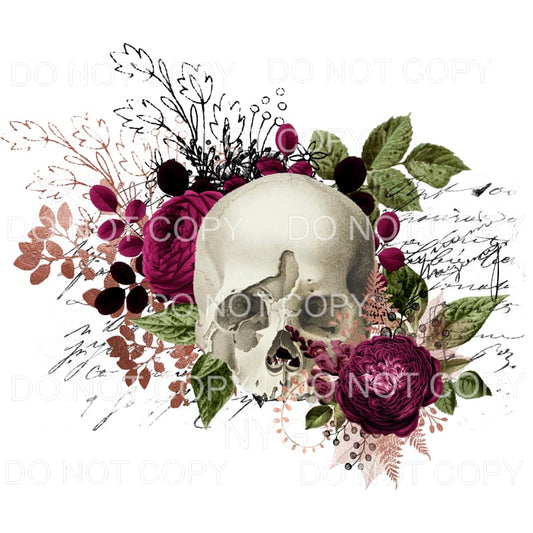 Floral Skull #1 Sublimation transfers - Heat Transfer