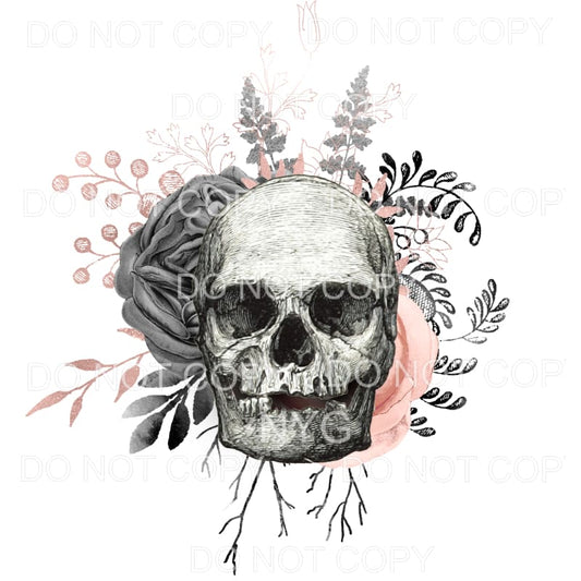 Floral Skull #3 Sublimation transfers - Heat Transfer