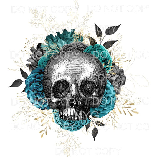 Floral Skull #4 Sublimation transfers - Heat Transfer
