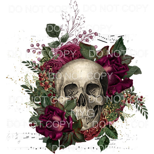 Floral Skull #5 Sublimation transfers - Heat Transfer