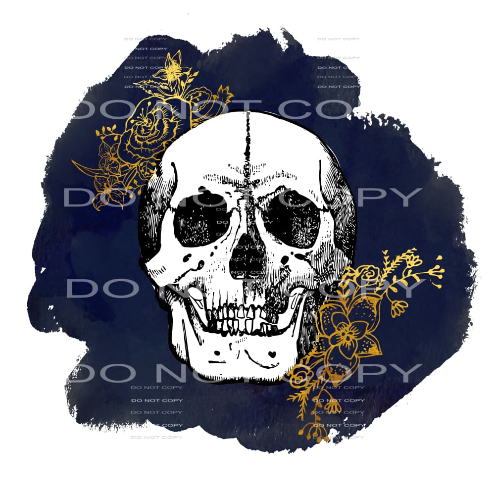 floral skull #8596 Sublimation transfers - Heat Transfer