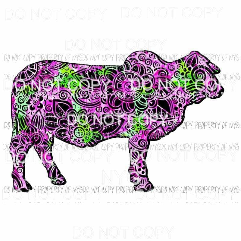 Flower Bull Cow Sublimation transfers Heat Transfer