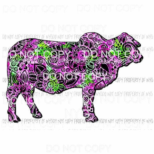 Flower Bull Cow Sublimation transfers Heat Transfer