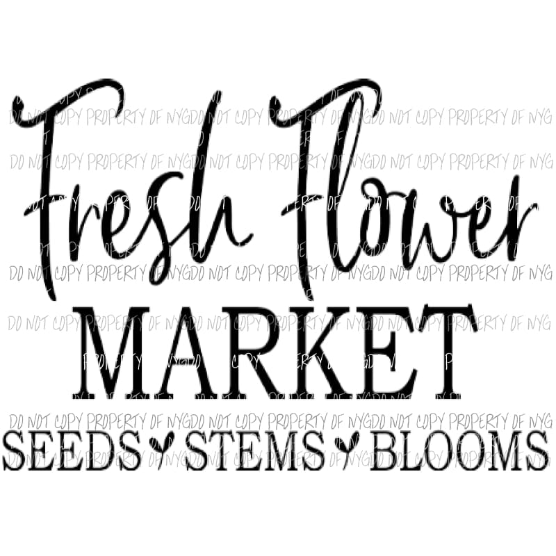 Flower Flowers Market 2 Sublimation transfers Heat Transfer