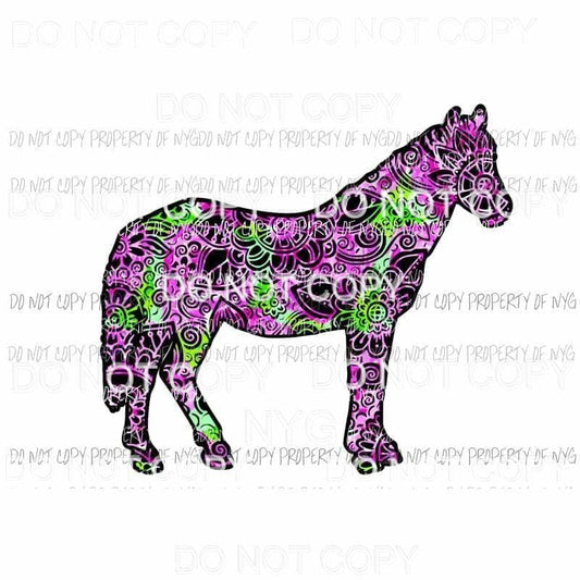Flower Horse Sublimation transfers Heat Transfer