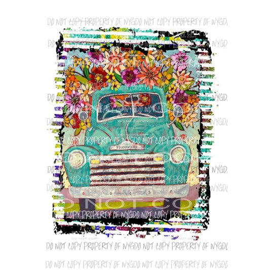 Flower Truck # 2 Sublimation transfers Heat Transfer