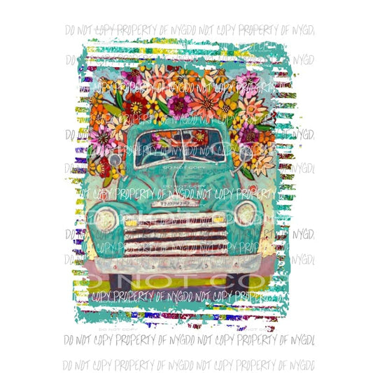 Flower Truck # 4 Sublimation transfers Heat Transfer