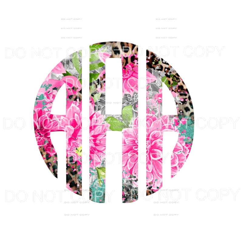 Flowers and Leopard monogram letters put letters in notes 