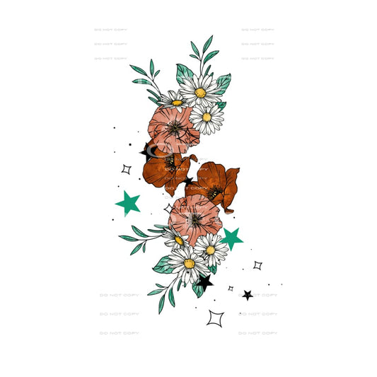 Flowers with stars # 189 Sublimation transfers - Heat