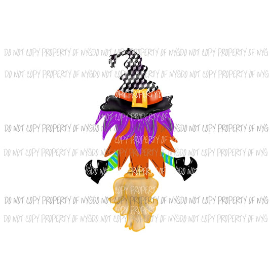 fly witch fall Halloween Sublimation transfers Heat Transfer