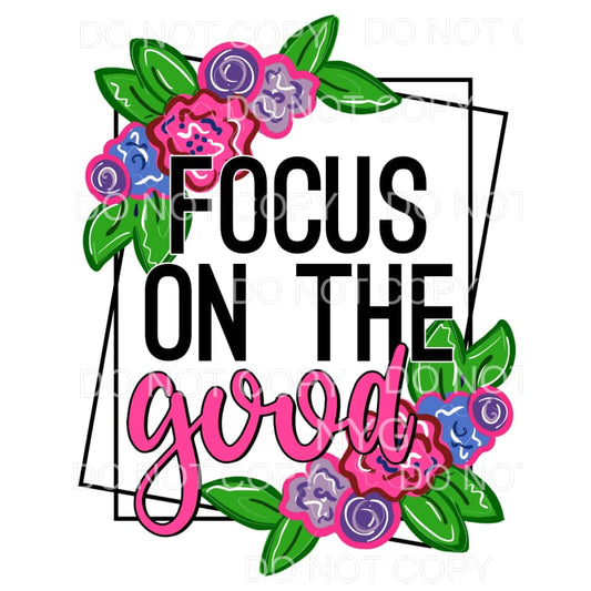 Focus On The Good Pink Purple Blue Flowers Double Frame 