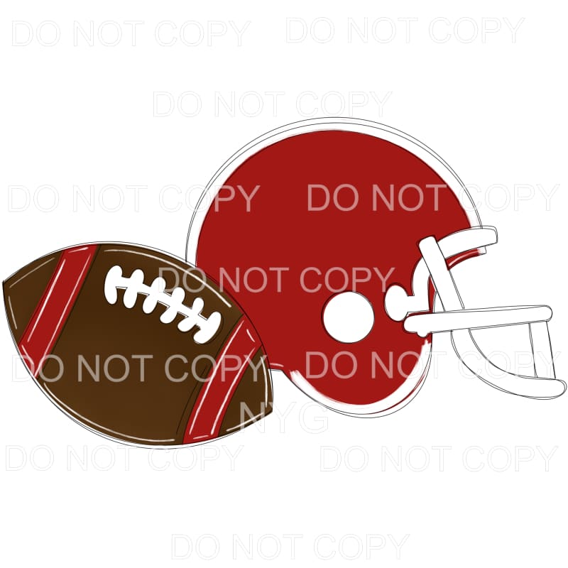 Football and Helmet Dark Red White #765 Sublimation 