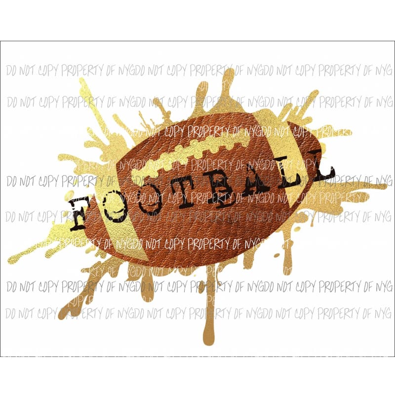 FOOTBALL gold paint splatter Sublimation transfers Heat Transfer
